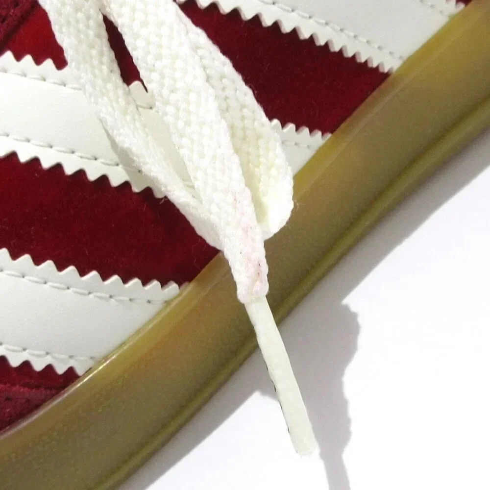 GUCCI GAZELLE 707848 Red White Velour Leather - Men's Sneakers 728-042325